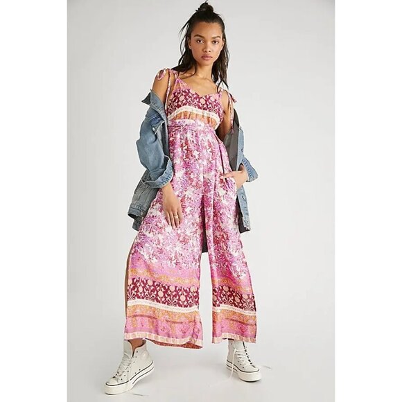 Free People Leona Jumpsuit By In Lilac - Picture 2 of 5